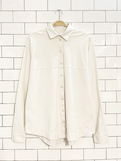 cos box pleat full button shirt