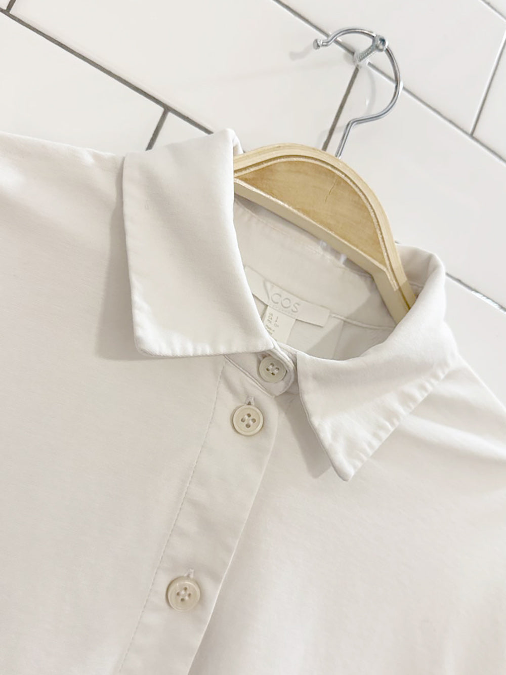 cos box pleat full button shirt