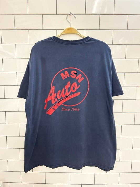 vintage 00s msn auto distressed oversized tee - good market thrift store