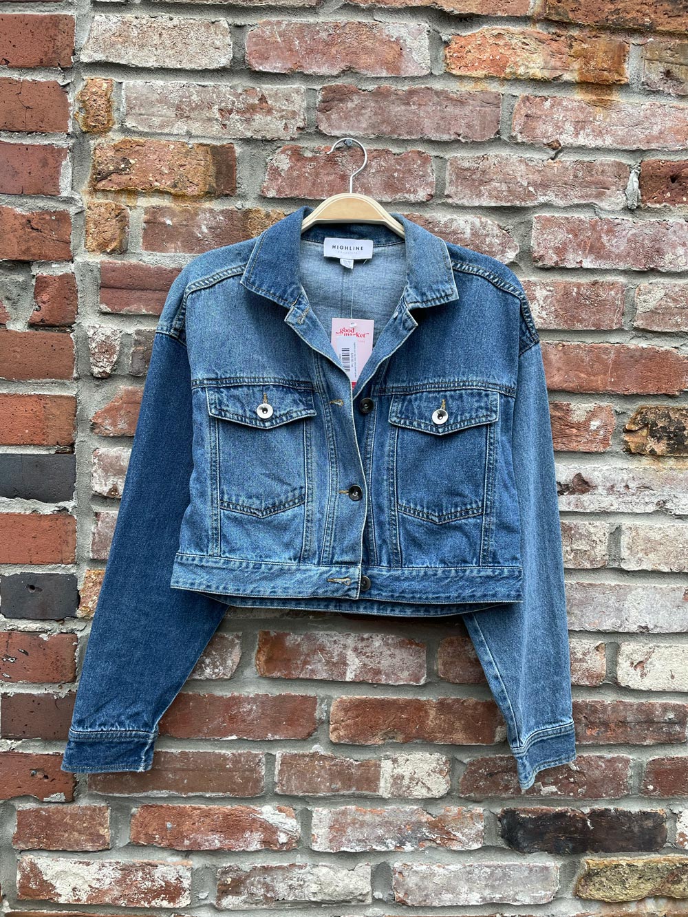 highline col. two tone crop denim jacket