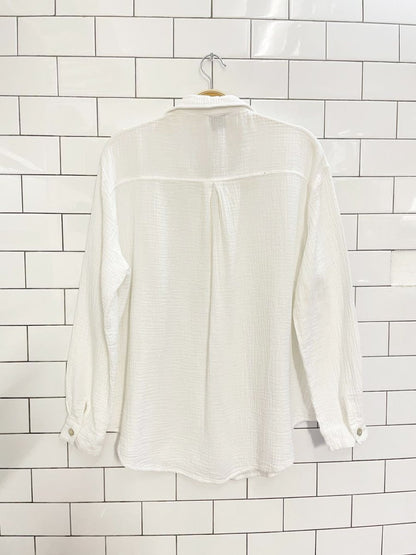 princess polly mahalia oversized gauze cotton shirt - good market thrift store