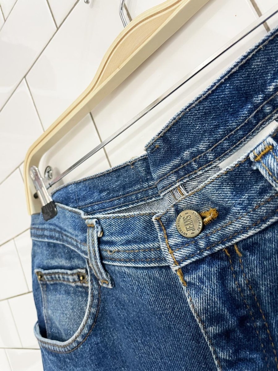 vintage 90s club sport long denim cut off shorts - good market thrift store