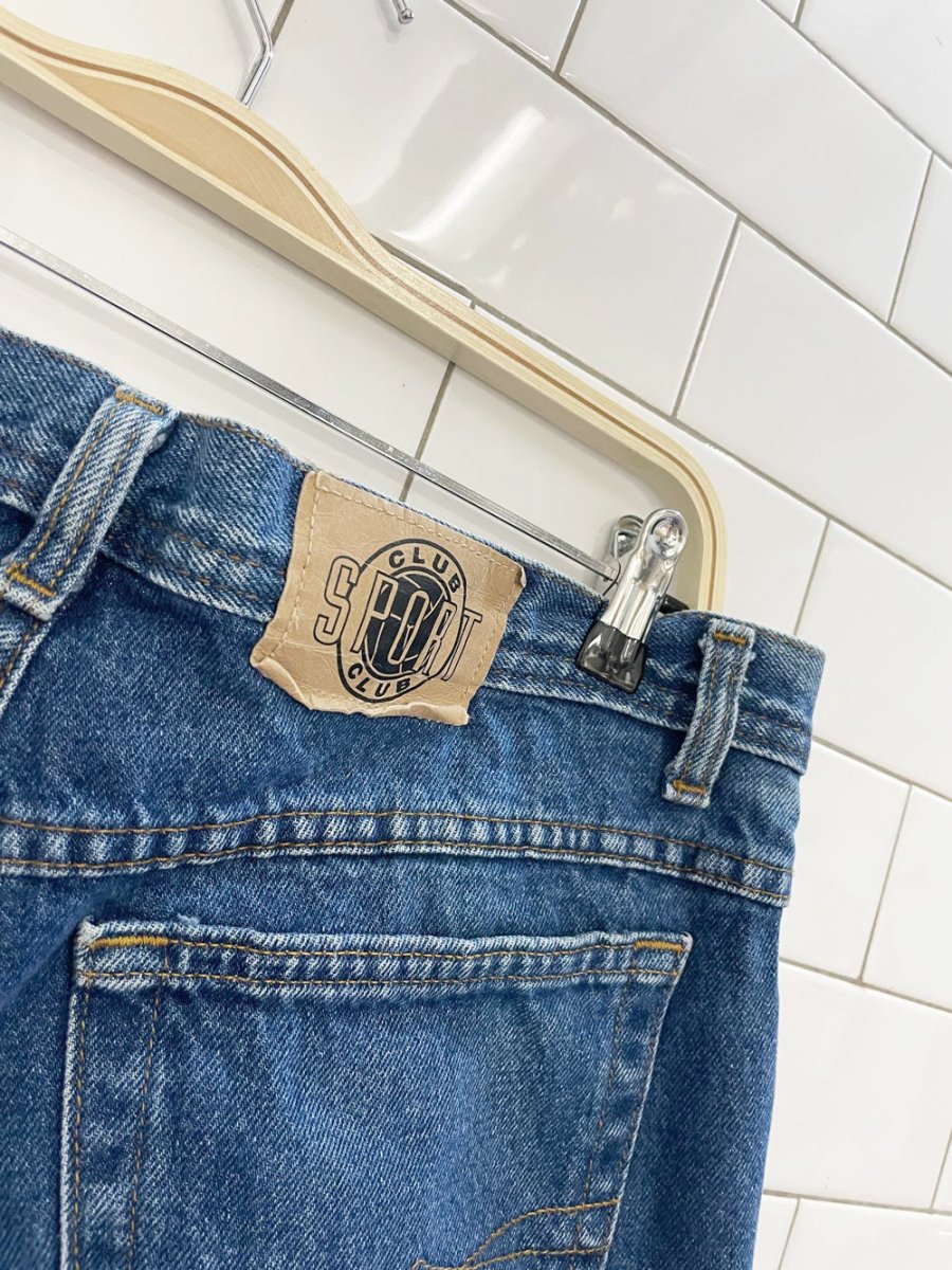 vintage 90s club sport long denim cut off shorts - good market thrift store