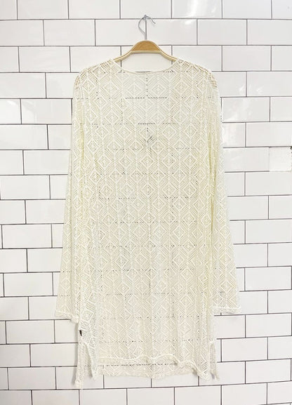 vintage 00s crochet stretch knit cover up - good market thrift store
