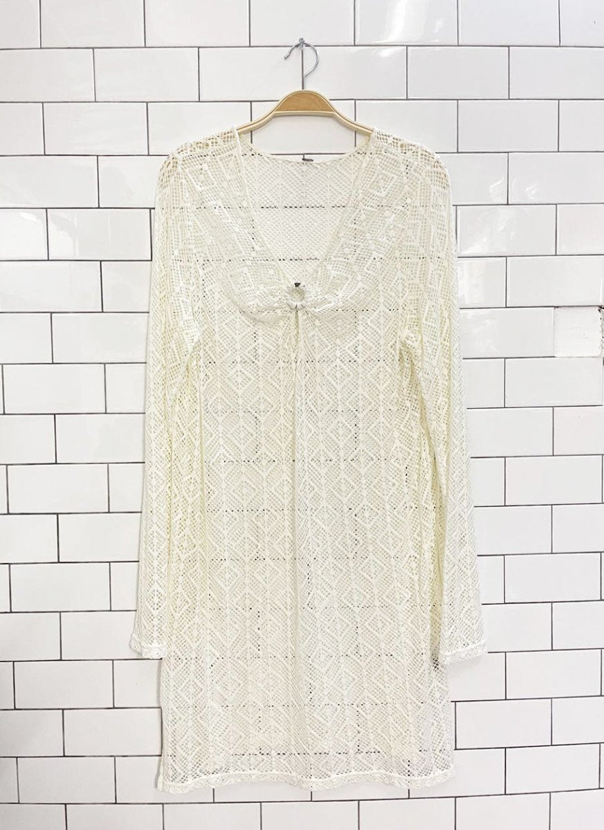 vintage 00s crochet stretch knit cover up - good market thrift store