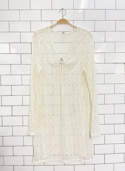 vintage 00s crochet stretch knit cover up - good market thrift store