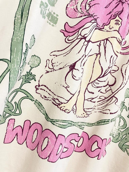 h&m woodstock oversized music festival tee - good market thrift store