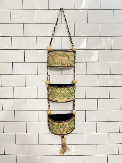 jute boho 3 pocket wall hanger - good market thrift store