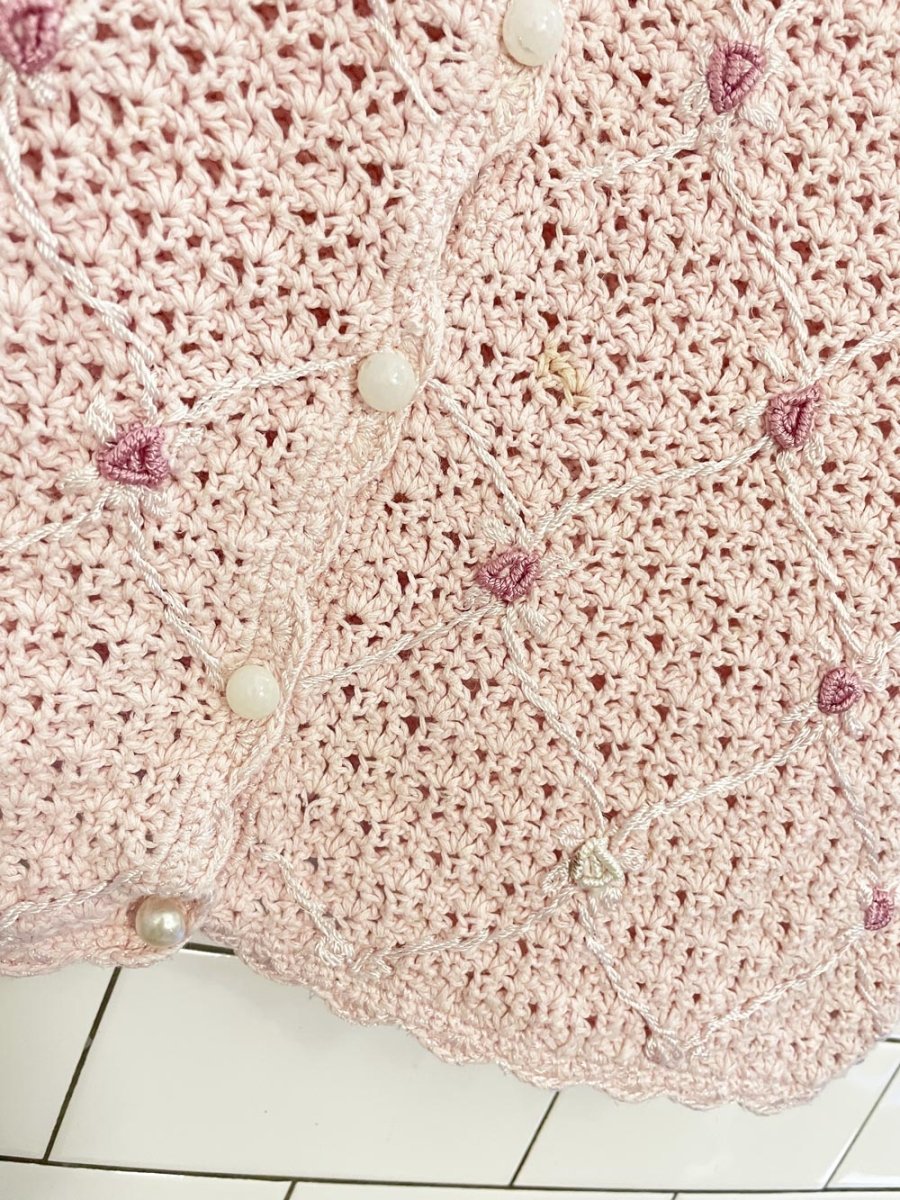 vintage 00s premier col. floral knit cardigan top - good market thrift store