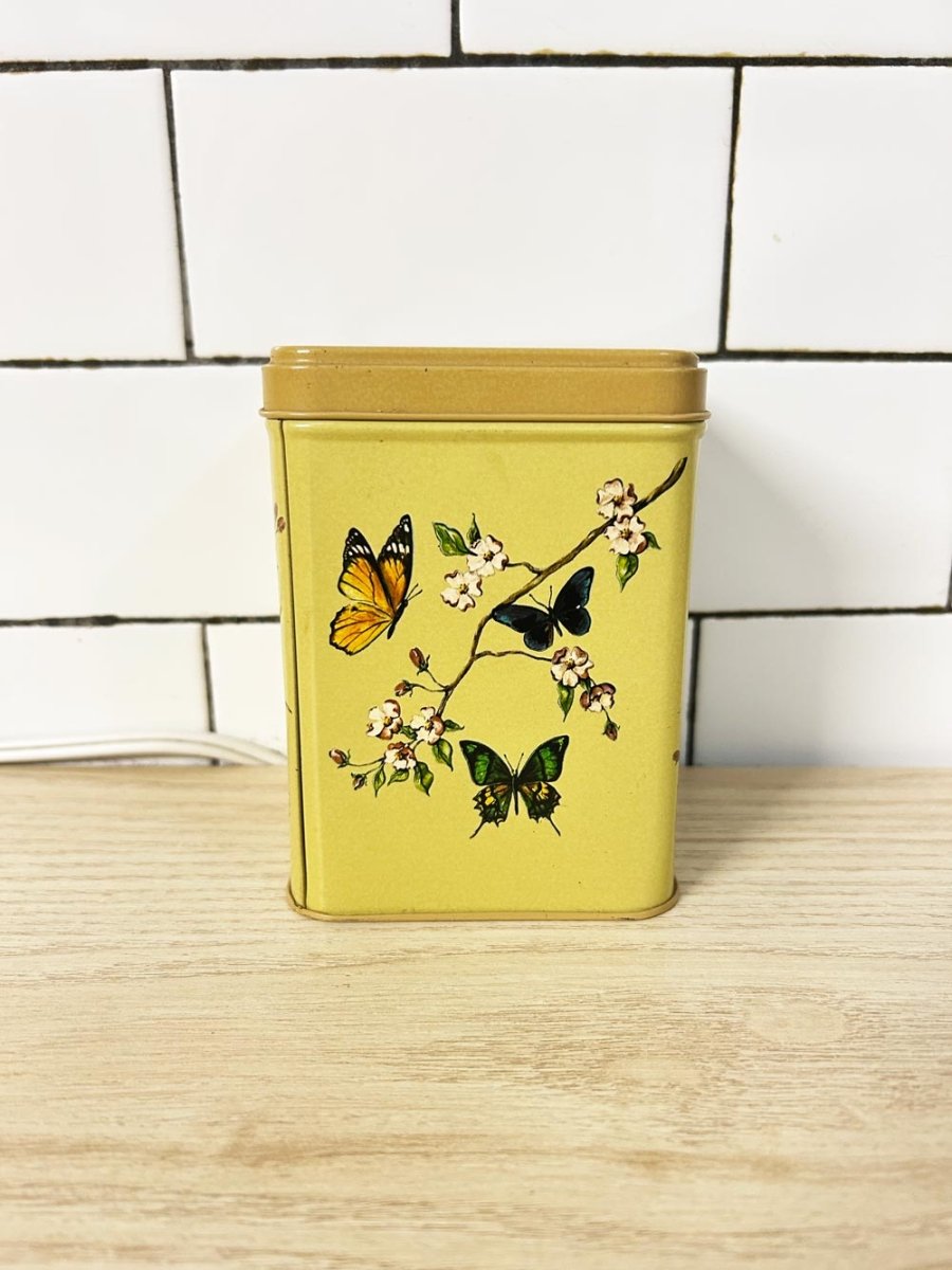 vintage JL clark butterlfy tin - good market thrift store