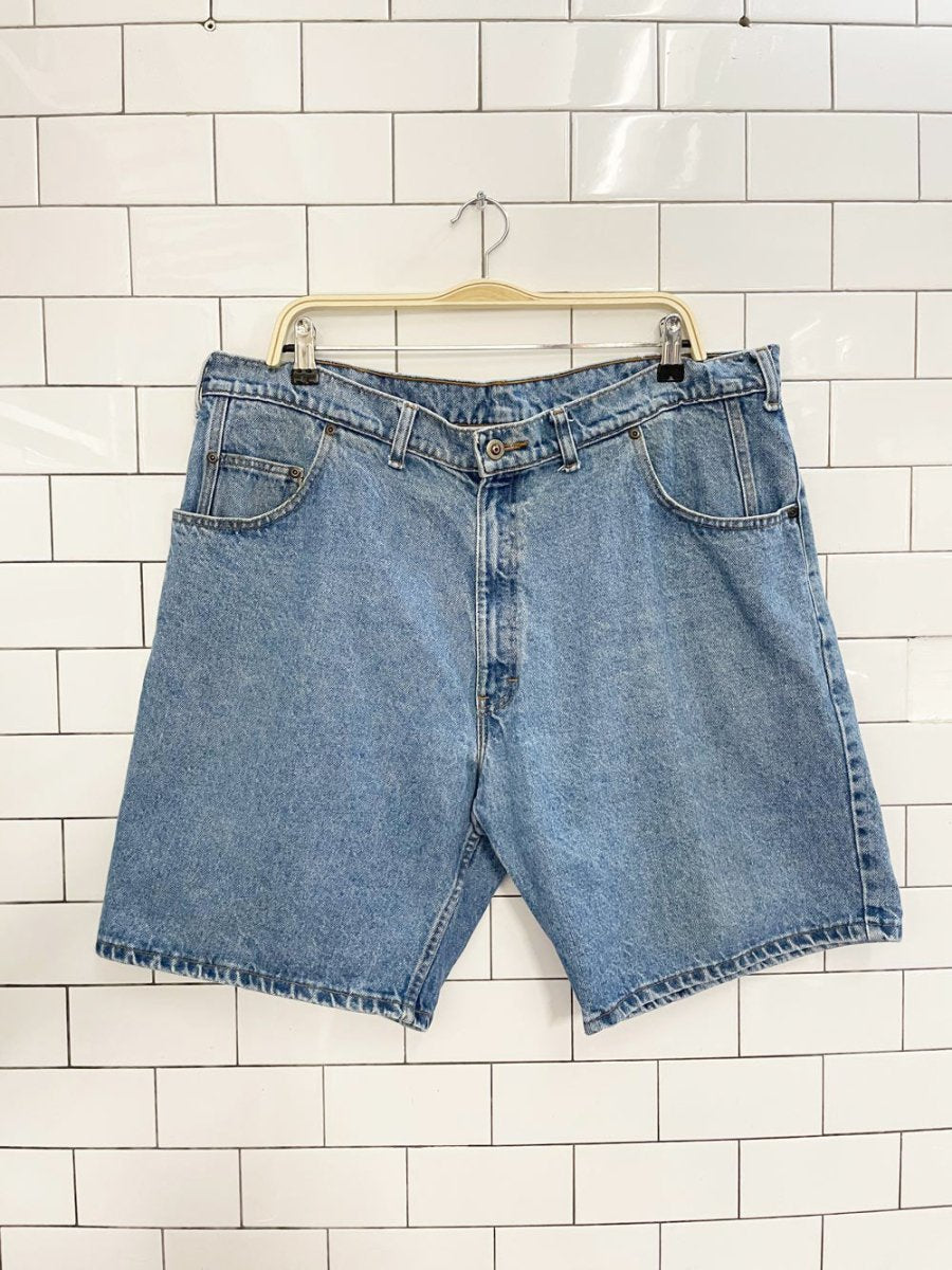 vintage 90s rgb browns long denim shorts - good market thrift store