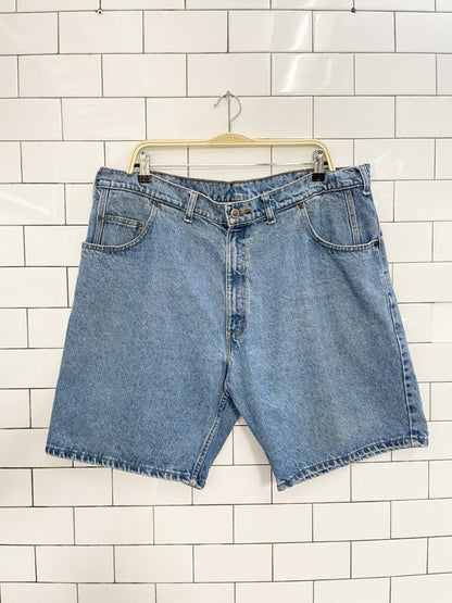 vintage 90s rgb browns long denim shorts - good market thrift store