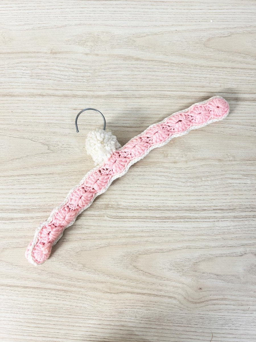 vintage knit pom decorative hanger - good market thrift store