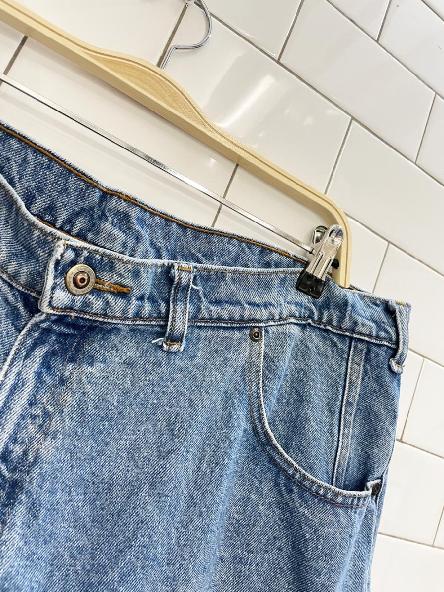 vintage 90s rgb browns long denim shorts - good market thrift store