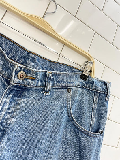 vintage 90s rgb browns long denim shorts - good market thrift store