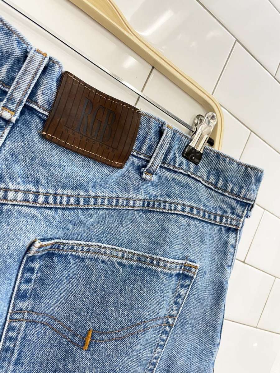 vintage 90s rgb browns long denim shorts - good market thrift store