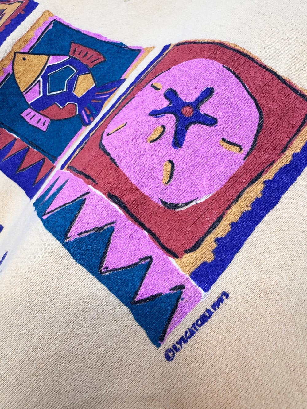 vintage 90s hawaii boxy balloon sleeve crop sweatshirt | eye catchers | made in USA
