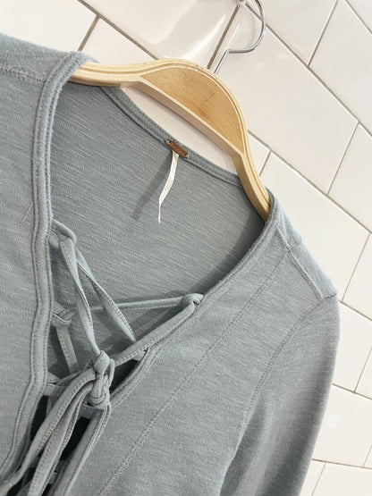 free people lucky lace up top - good market thrift store