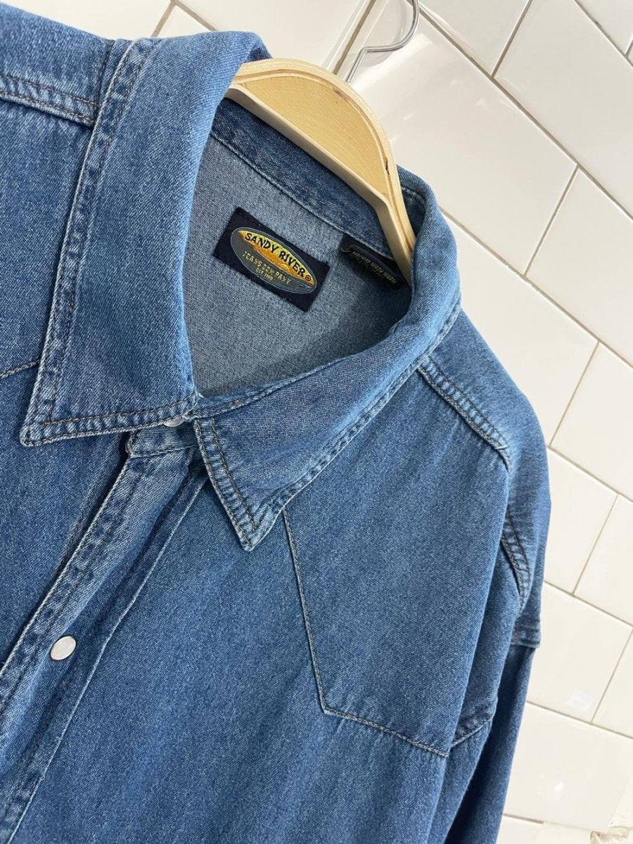 vintage sandy river western denim shirt - good market thrift store