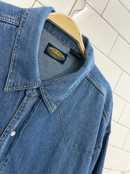 vintage sandy river western denim shirt - good market thrift store
