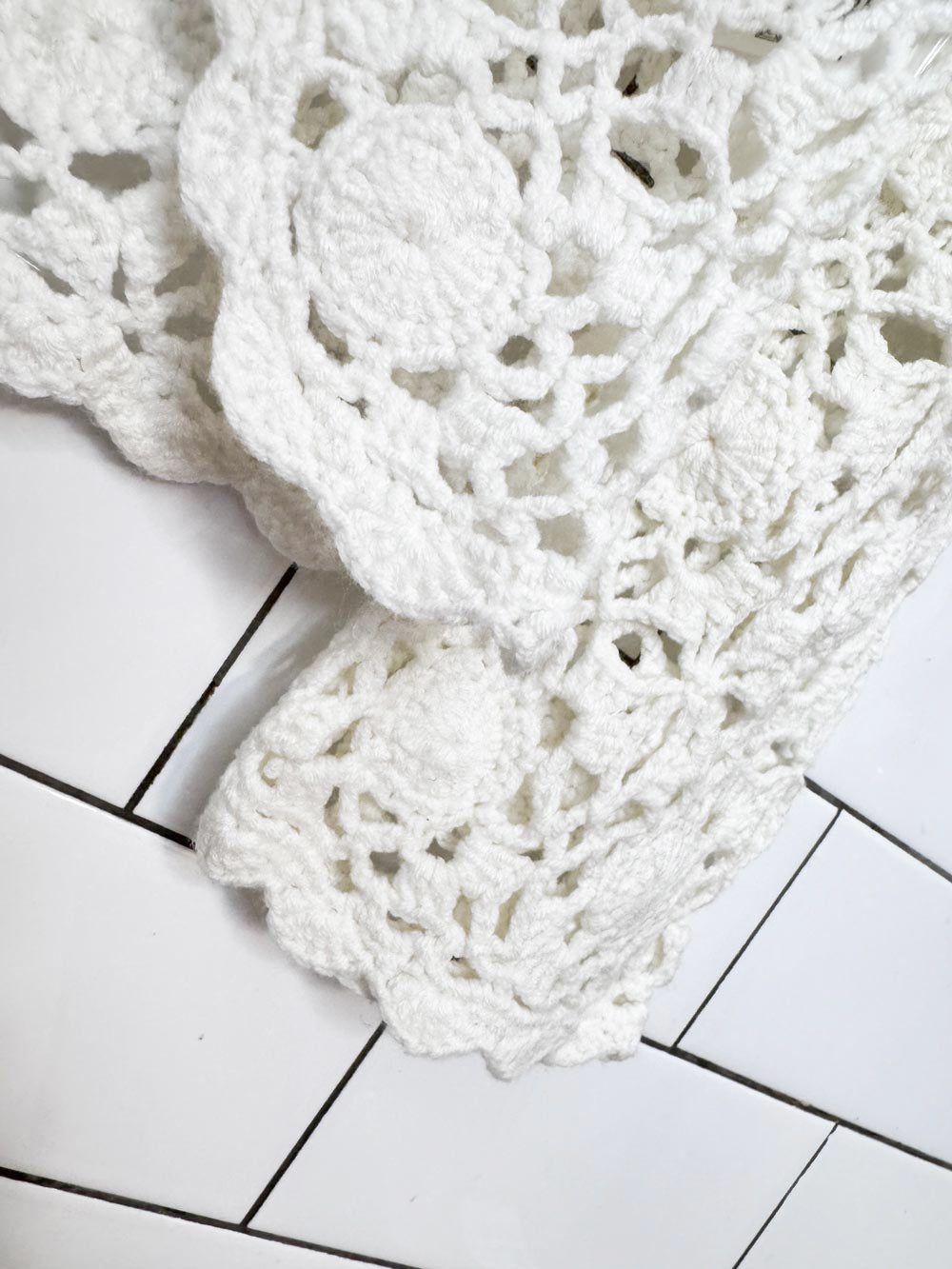 vintage 00s bandolera crochet knit tie front cardigan top
