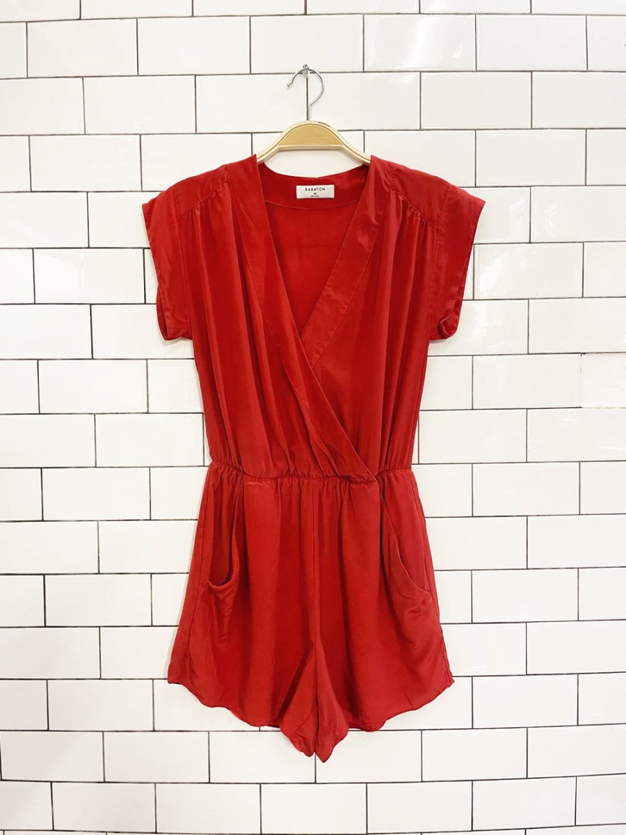 babaton corbett 100% silk relaxed romper - good market thrift store