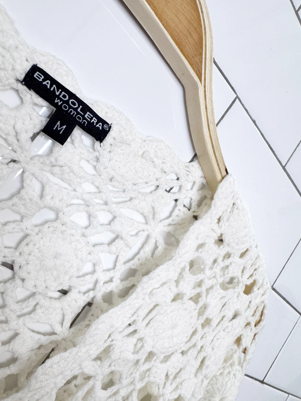 vintage 00s bandolera crochet knit tie front cardigan top