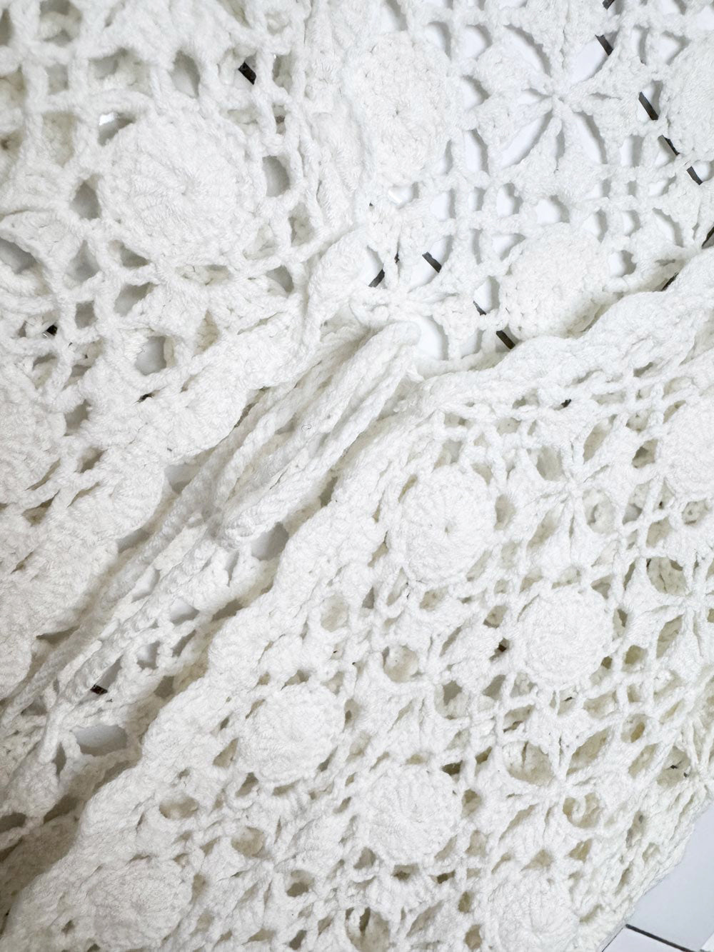 vintage 00s bandolera crochet knit tie front cardigan top