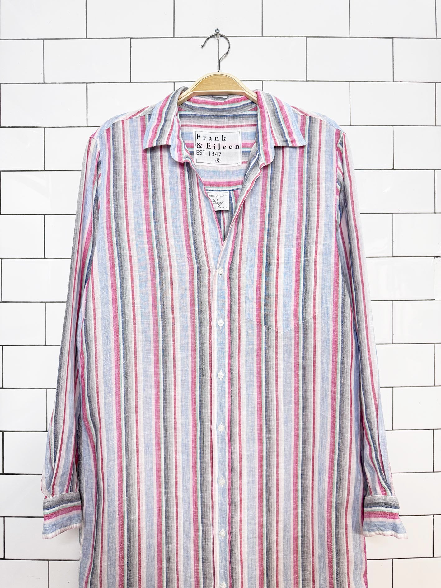 frank and eileen 100% linen rory maxi shirt dress