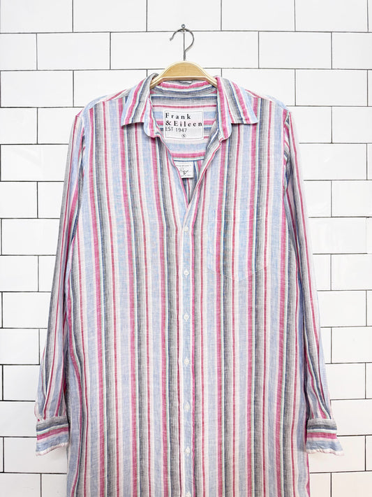 frank and eileen 100% linen rory maxi shirt dress