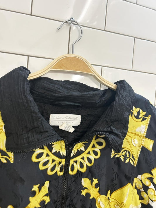 vintage 00s colesce chain + rope bomber jacket - good market thrift store