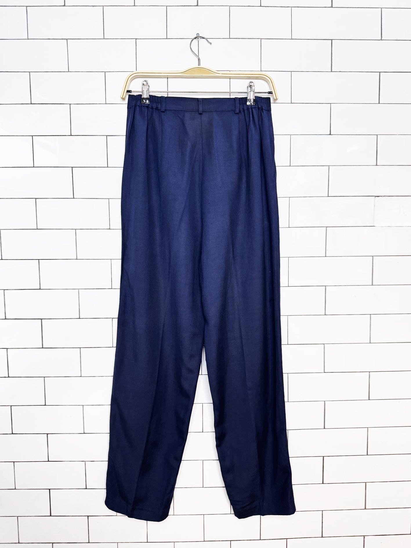 vintage nygard linen-blend pleated high rise trouser