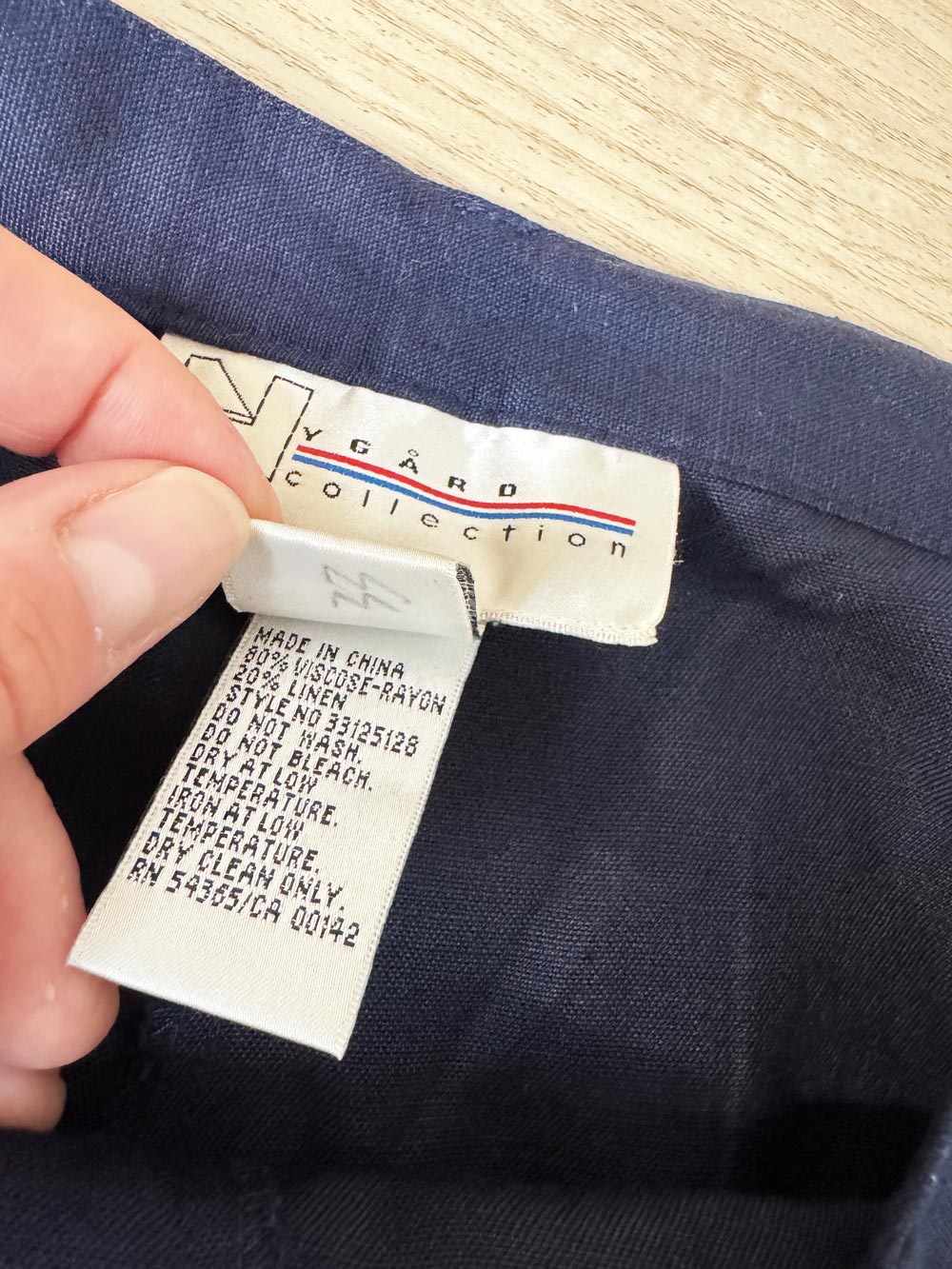vintage nygard linen-blend pleated high rise trouser
