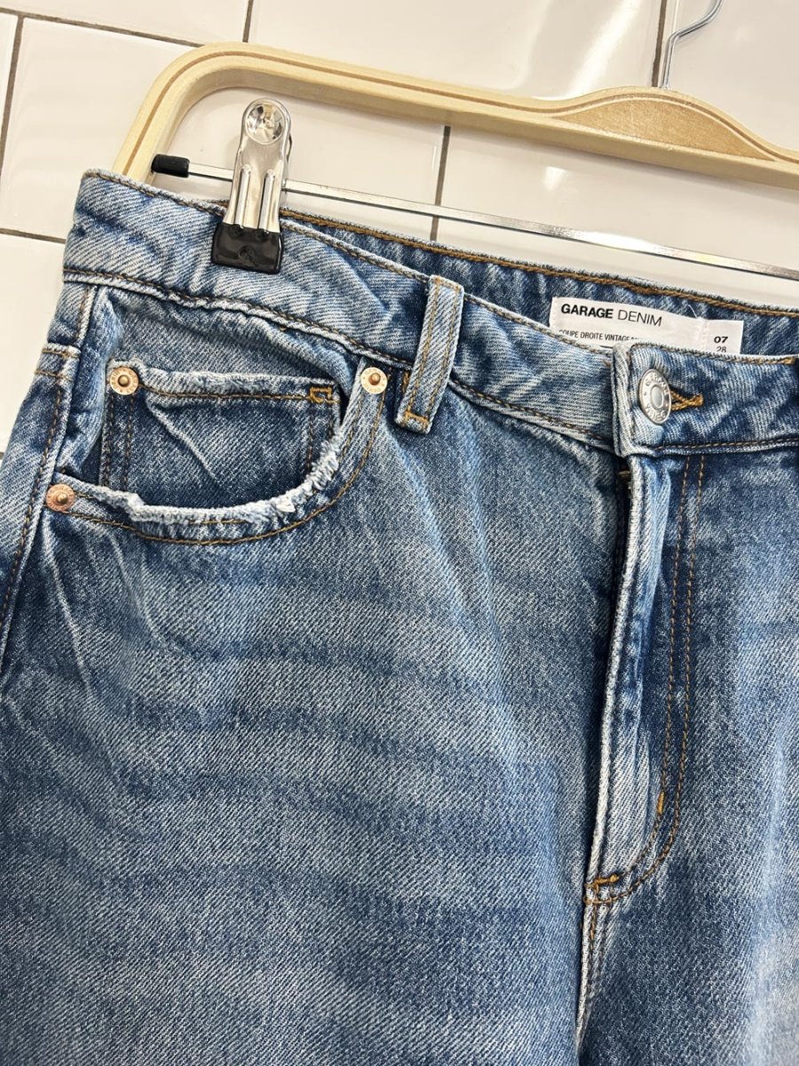 garage denim vintage straight distressed jeans - good market thrift store