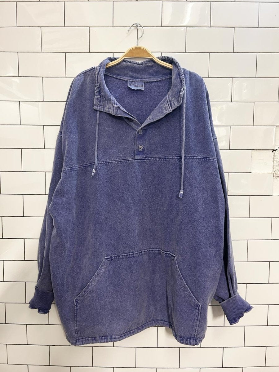 vintage 90s rugged oversized 1/4 button sweatshirt - good market thrift store