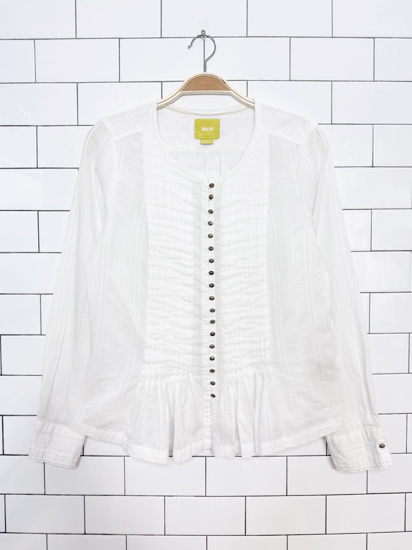 maeve gelise pleated prairie full button blouse | anthropologie