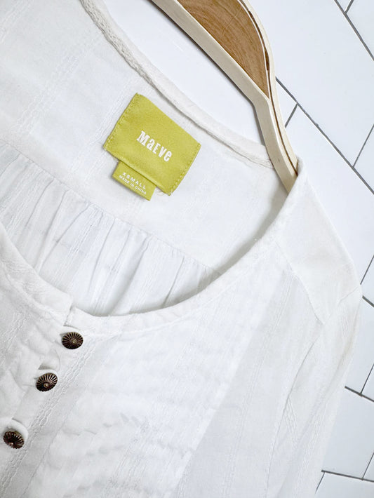 maeve gelise pleated prairie full button blouse | anthropologie