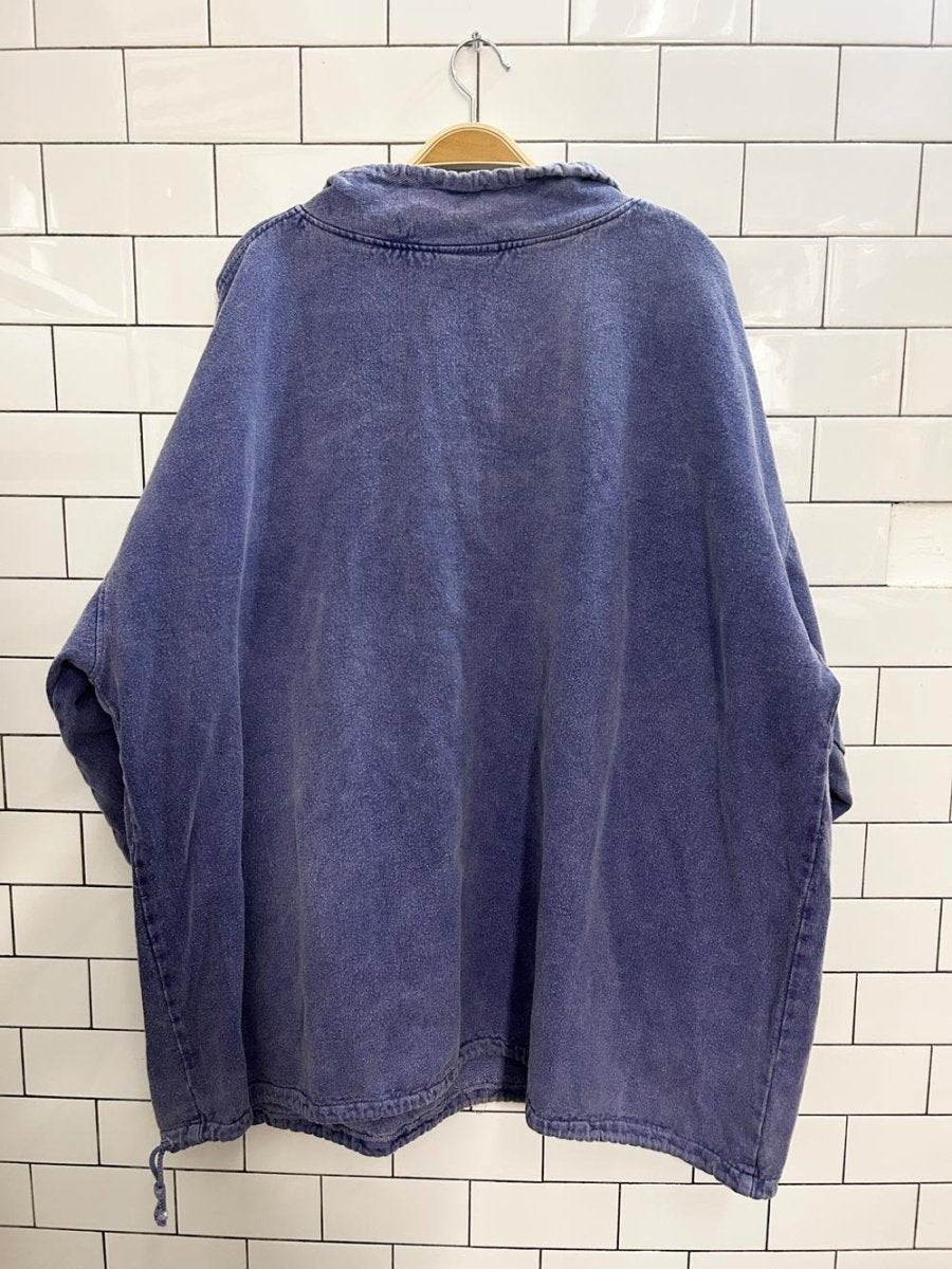 vintage 90s rugged oversized 1/4 button sweatshirt - good market thrift store