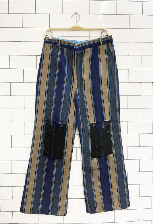 vintage woven metallic grunge shredded knee pants - good market thrift store