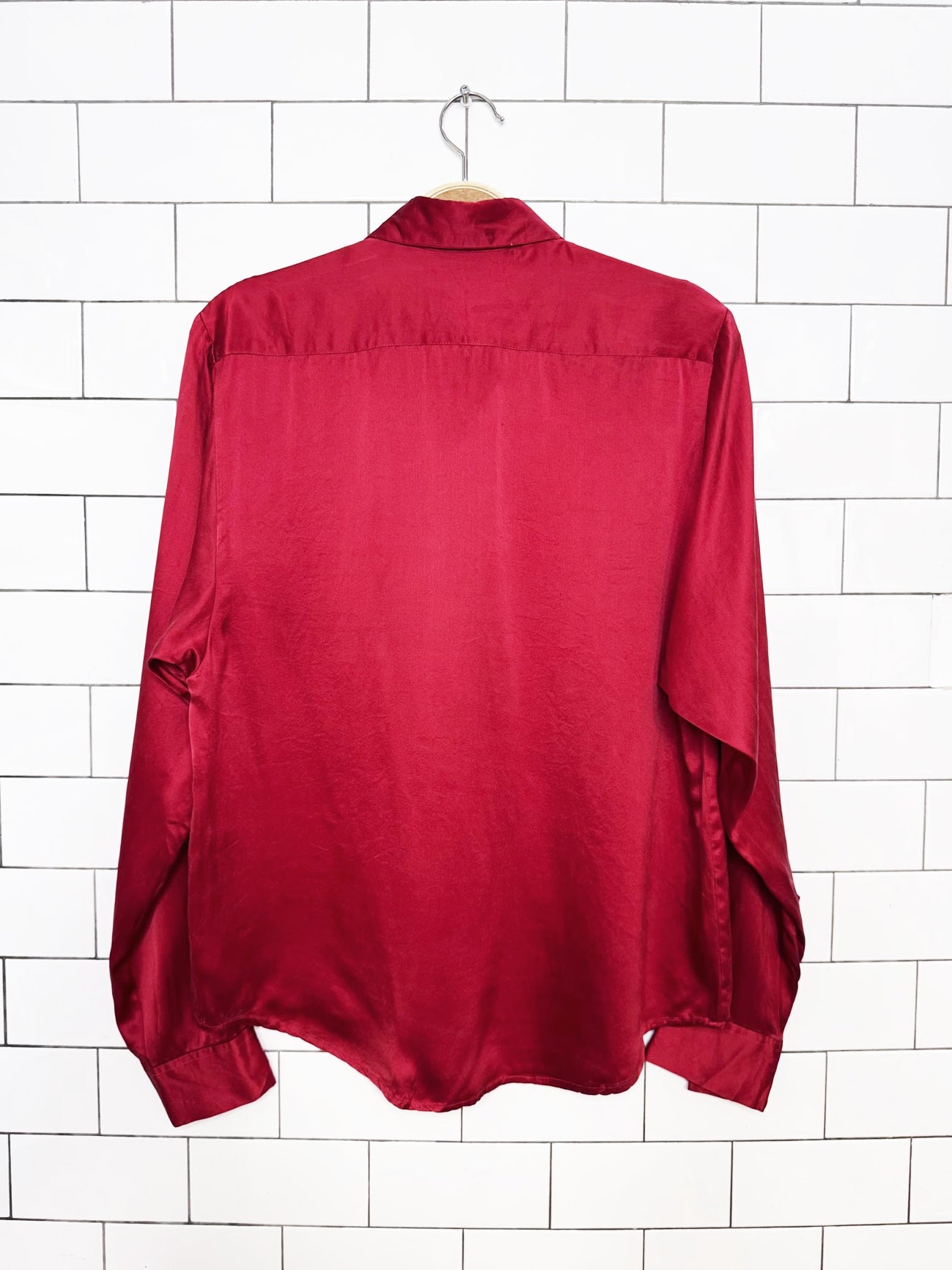 vintage 00s dalmy's 100% silk full button blouse