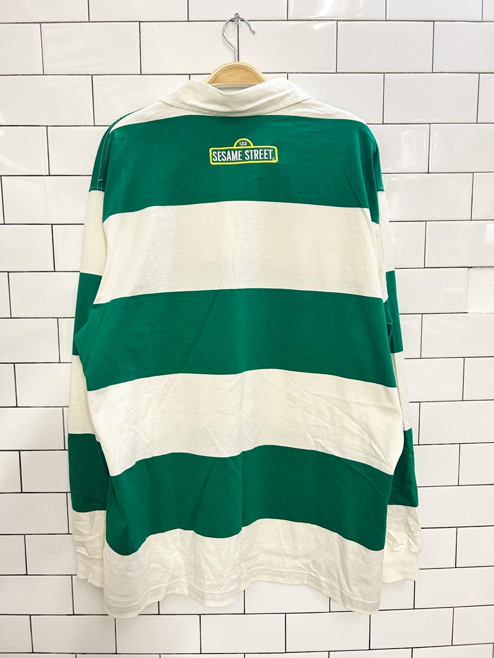 h&m sesame street elmo striped long sleeve polo - good market thrift store