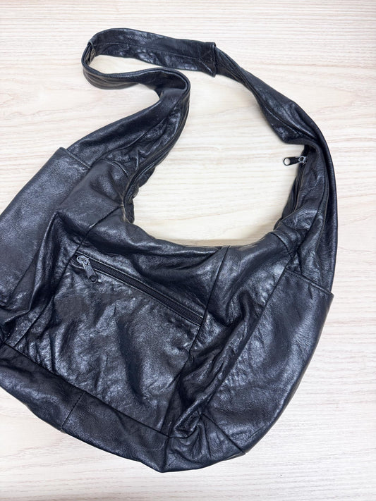 vintage 90s californian soft leather slouchy shoulder bag
