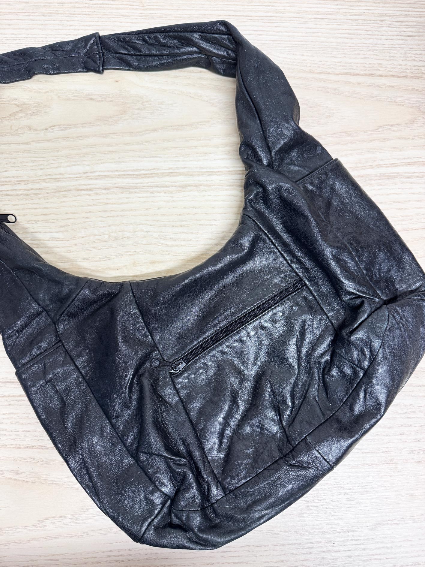 vintage 90s californian soft leather slouchy shoulder bag