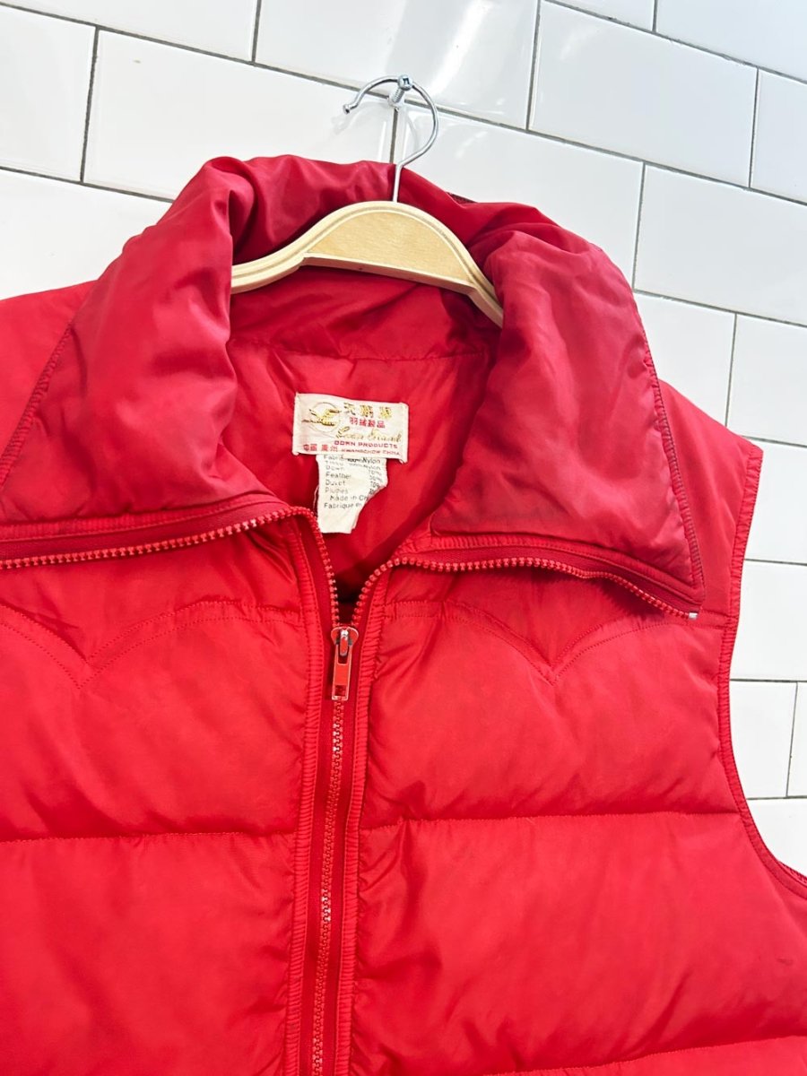 vintage 80s swan brand down vest - good market thrift store