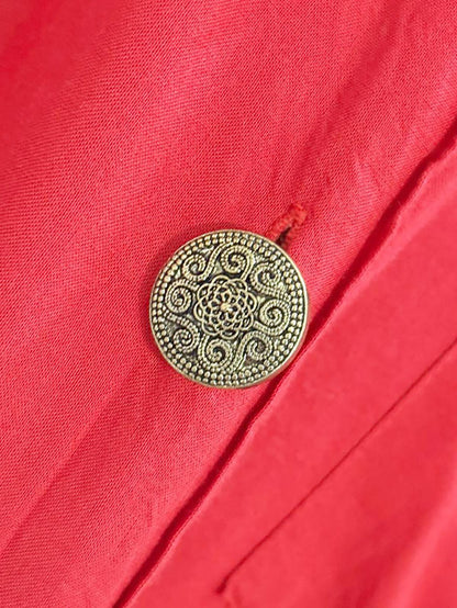 vintage 80s HER gold button soft blouse