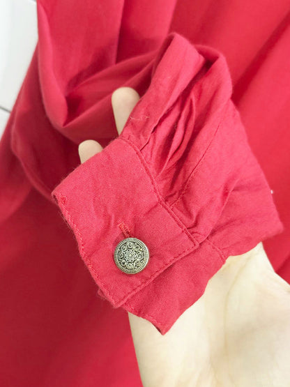 vintage 80s HER gold button soft blouse