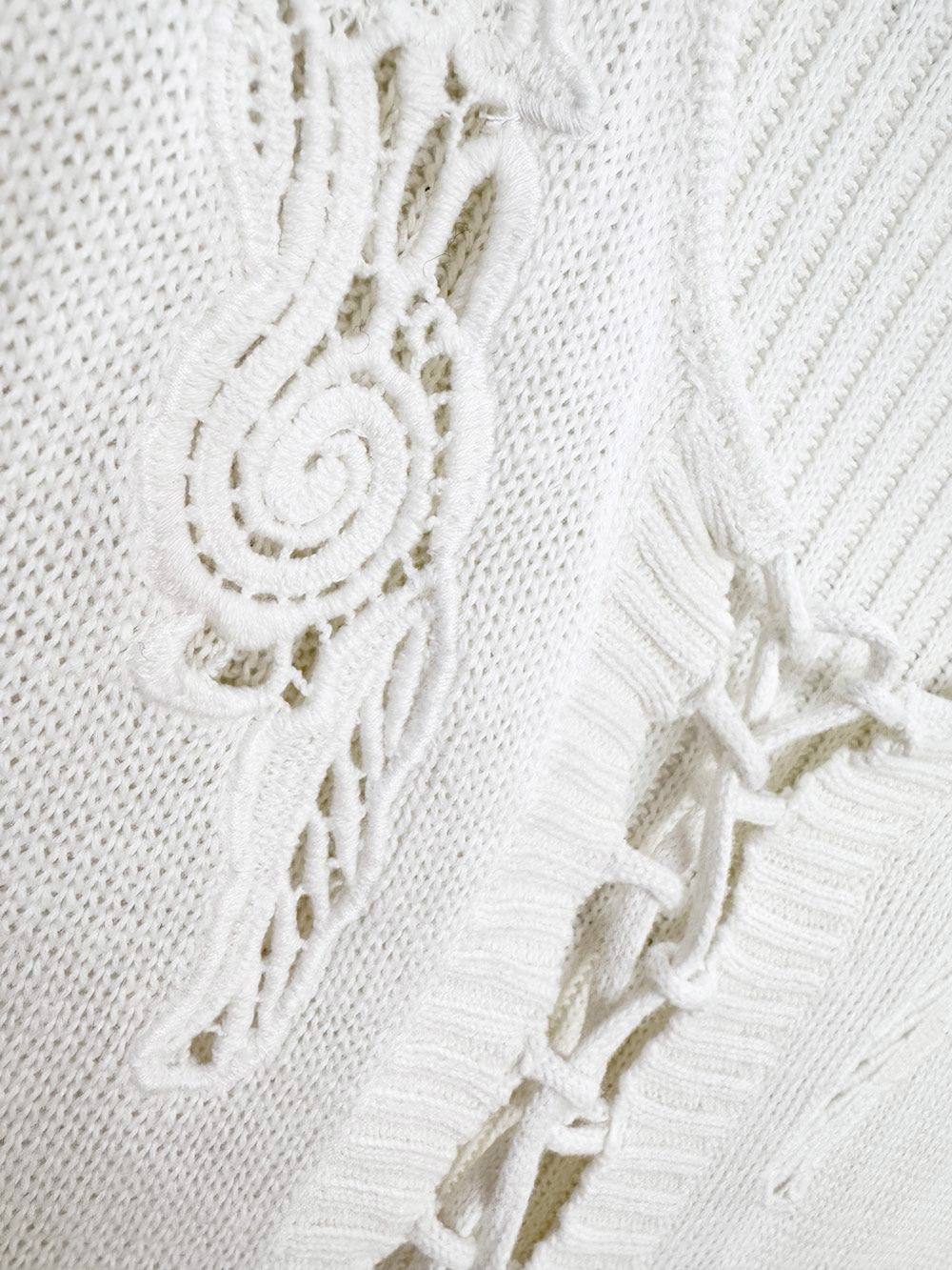 vintage 90s together ramie-blend lace up knit vest top