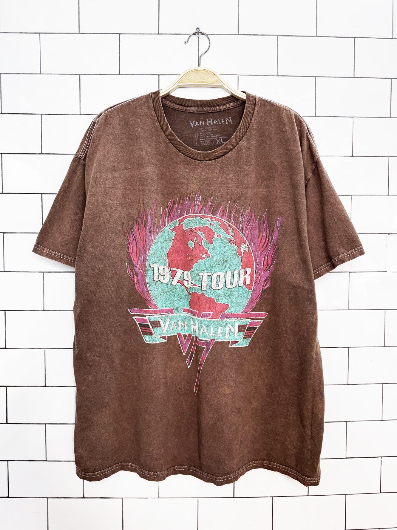 van halen '79 world tour reprint oversized band tee