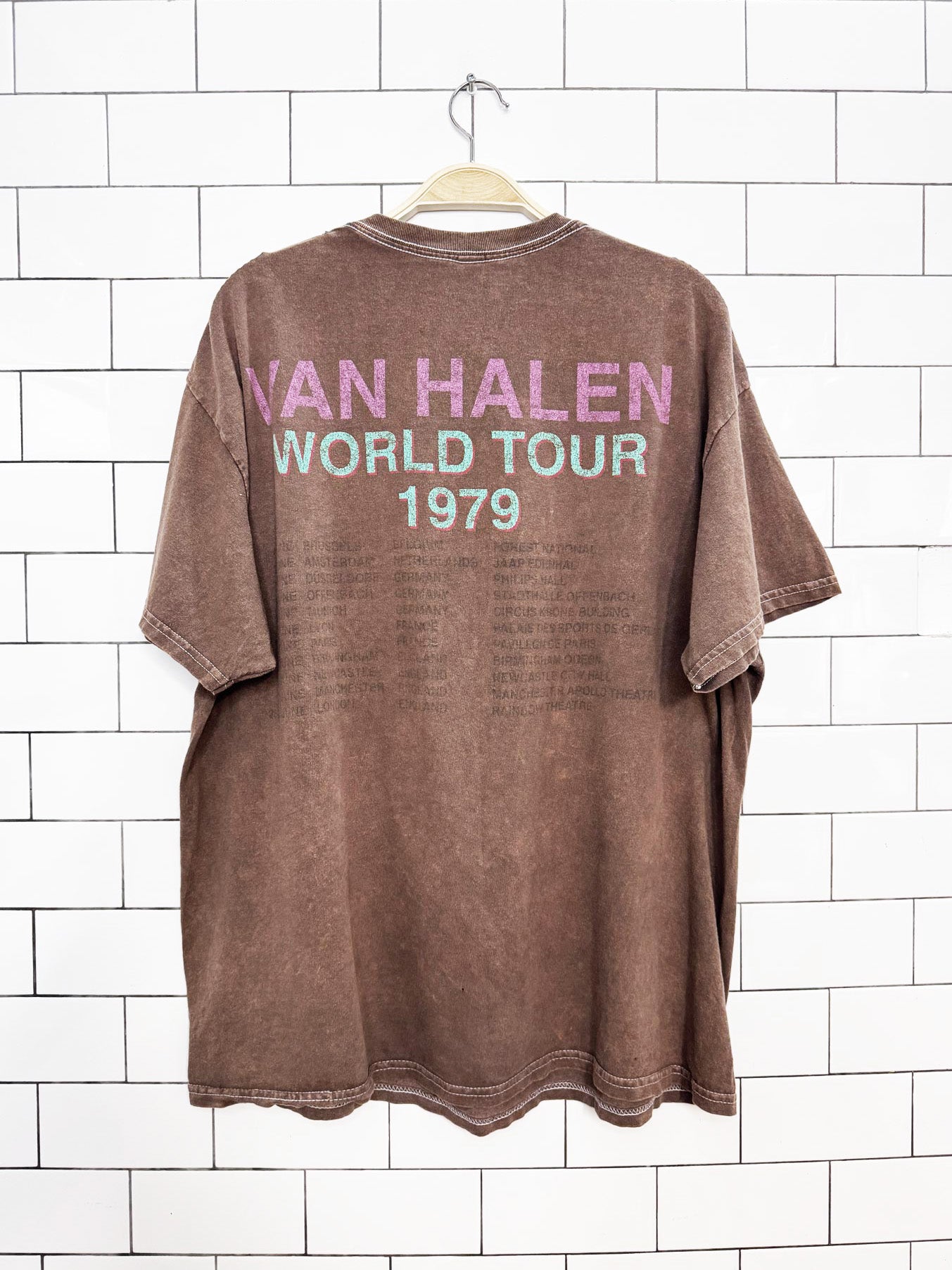 van halen '79 world tour reprint oversized band tee