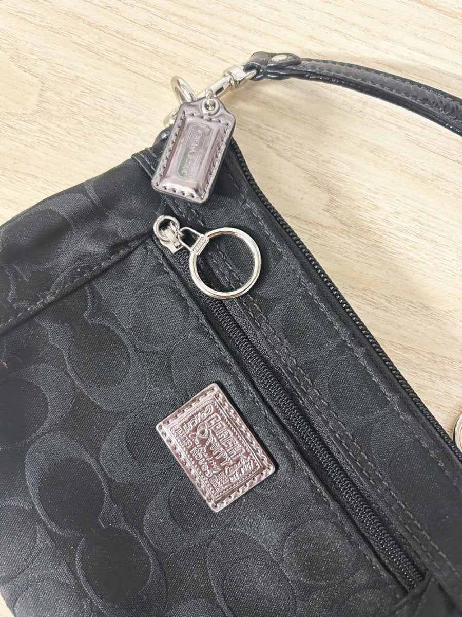 coach poppy c monogram wristlet - good market thrift store